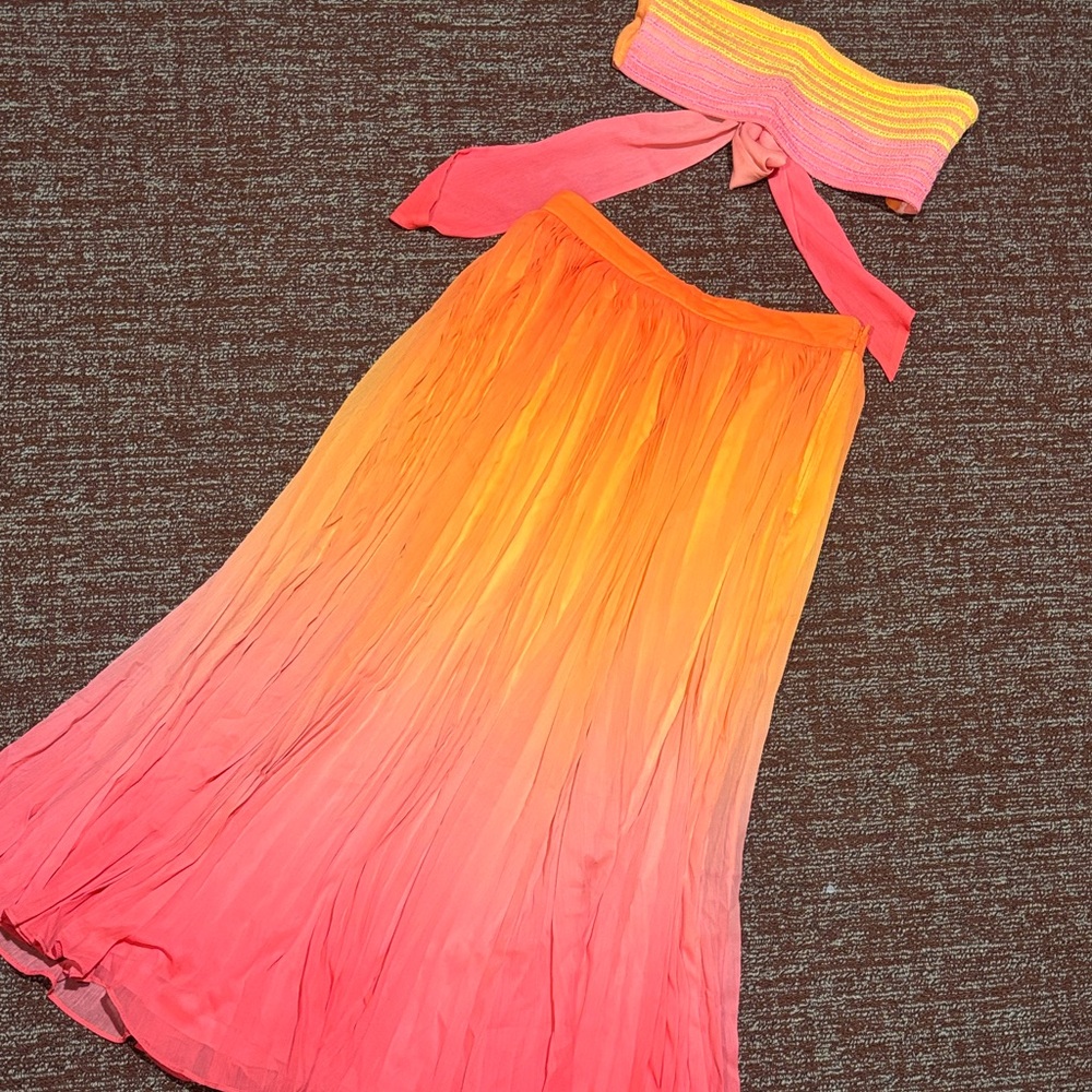Rococo Sand sunset ombre skirt & top set women’s medium